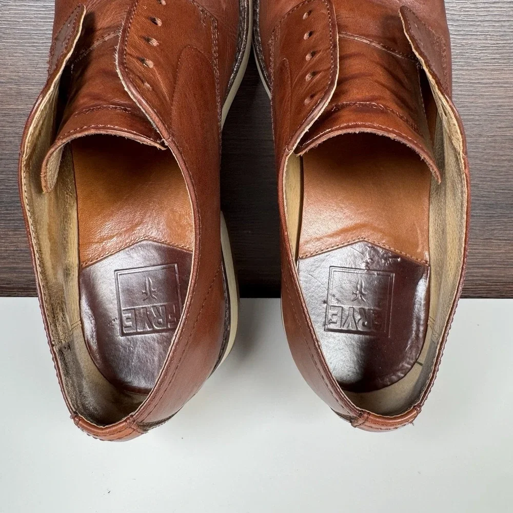 Frye Grant Oxford Men's Brown Leather Dress Casual Shoes Size 10 Model 87636